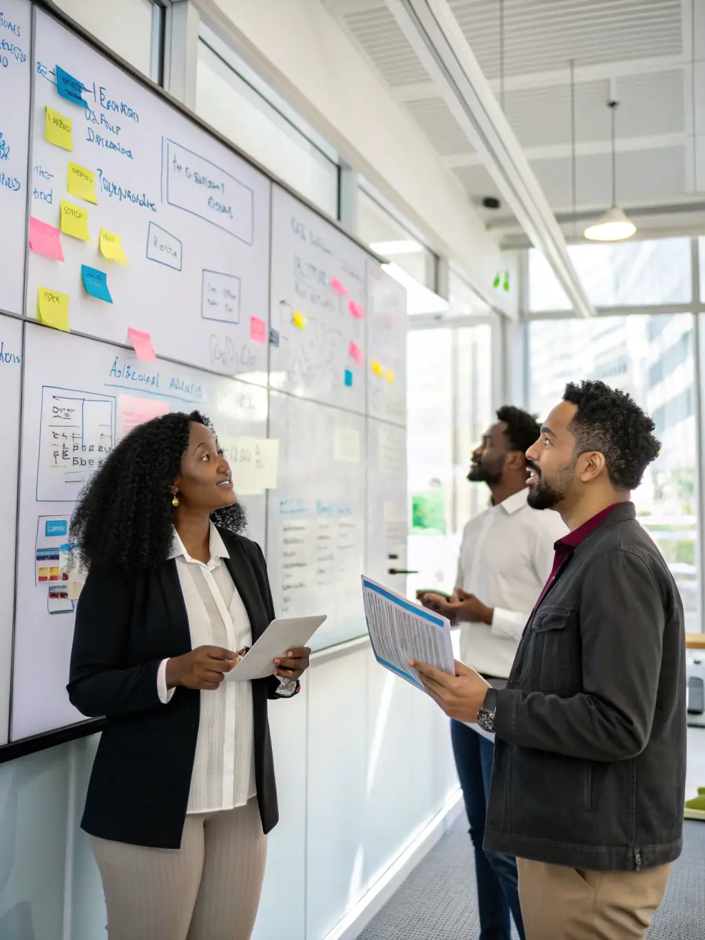 An image showing a diverse team collaborating on a technology project, emphasizing innovation and problem-solving.